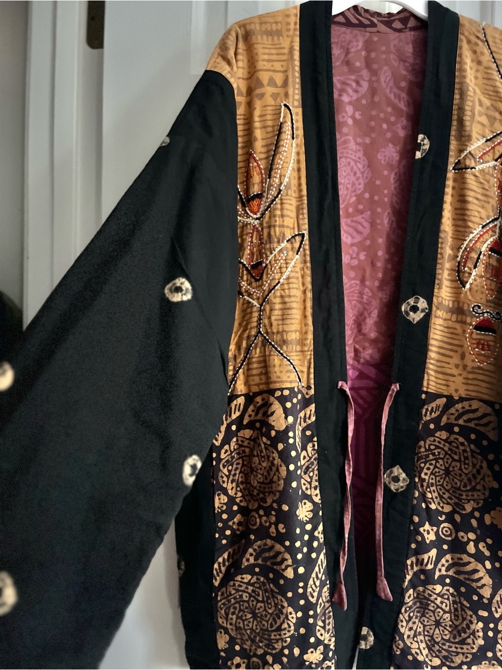 Embroidered Reversible Boho Kimono Jacket